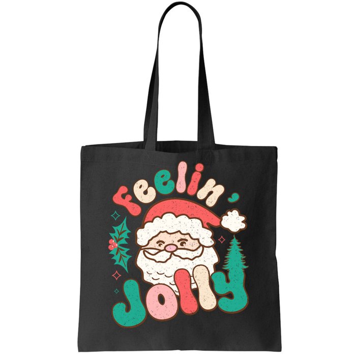 Feelin Jolly Santa Claus Graphic Tote Bag