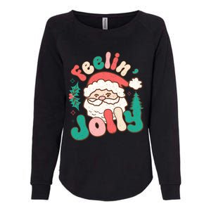 Feelin Jolly Santa Claus Graphic Womens California Wash Sweatshirt