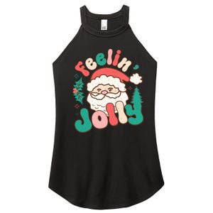 Feelin Jolly Santa Claus Graphic Women's Perfect Tri Rocker Tank