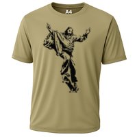Funny Jesus Skateboarding Skater And Skateboard Jesus Design Cooling Performance Crew T-Shirt