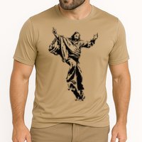 Funny Jesus Skateboarding Skater And Skateboard Jesus Design Cooling Performance Crew T-Shirt
