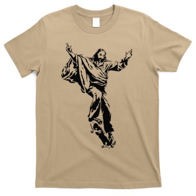 Funny Jesus Skateboarding Skater And Skateboard Jesus Design T-Shirt