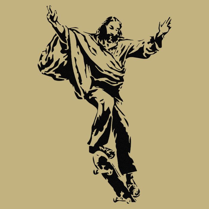 Funny Jesus Skateboarding Skater And Skateboard Jesus Design Button