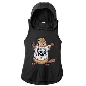 Funny Joke Squeeze Me So Hard I Fart Ladies PosiCharge Tri-Blend Wicking Draft Hoodie Tank