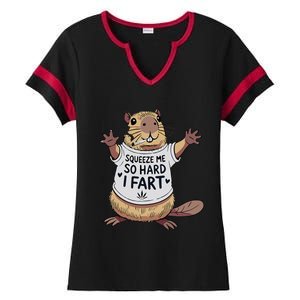 Funny Joke Squeeze Me So Hard I Fart Ladies Halftime Notch Neck Tee