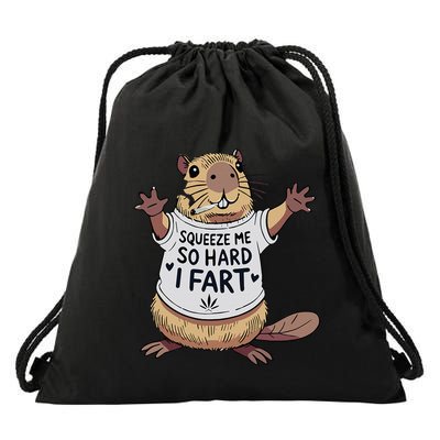Funny Joke Squeeze Me So Hard I Fart Drawstring Bag