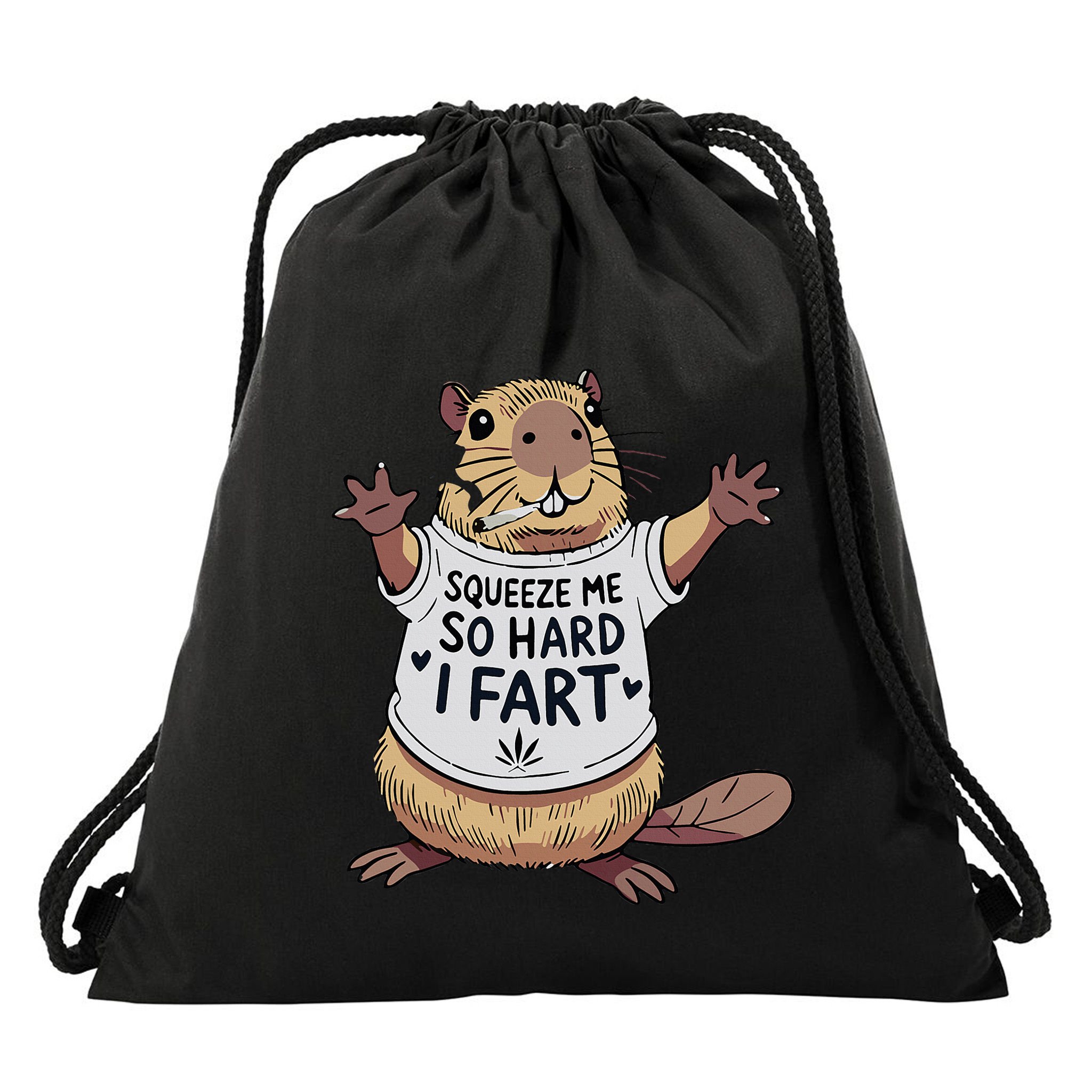 Funny Joke Squeeze Me So Hard I Fart Drawstring Bag