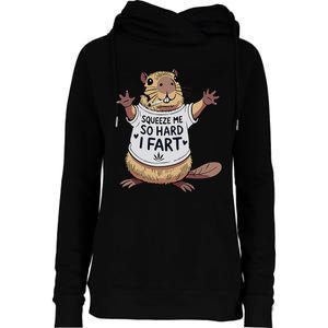 Funny Joke Squeeze Me So Hard I Fart Womens Funnel Neck Pullover Hood