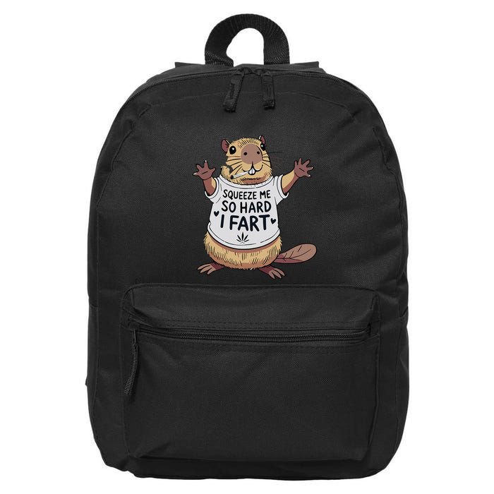 Funny Joke Squeeze Me So Hard I Fart 16 in Basic Backpack