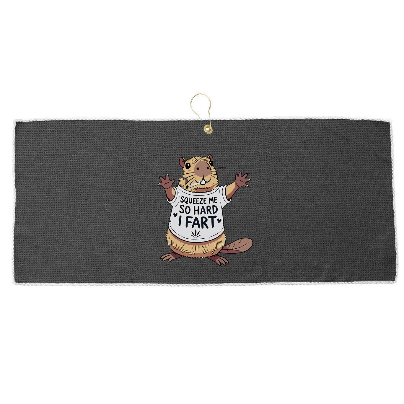Funny Joke Squeeze Me So Hard I Fart Large Microfiber Waffle Golf Towel