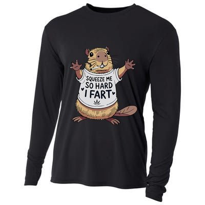 Funny Joke Squeeze Me So Hard I Fart Cooling Performance Long Sleeve Crew