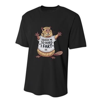 Funny Joke Squeeze Me So Hard I Fart Youth Performance Sprint T-Shirt