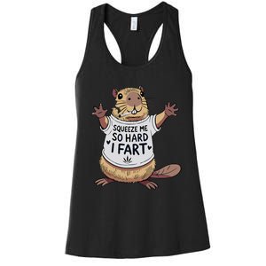 Funny Joke Squeeze Me So Hard I Fart Women's Racerback Tank