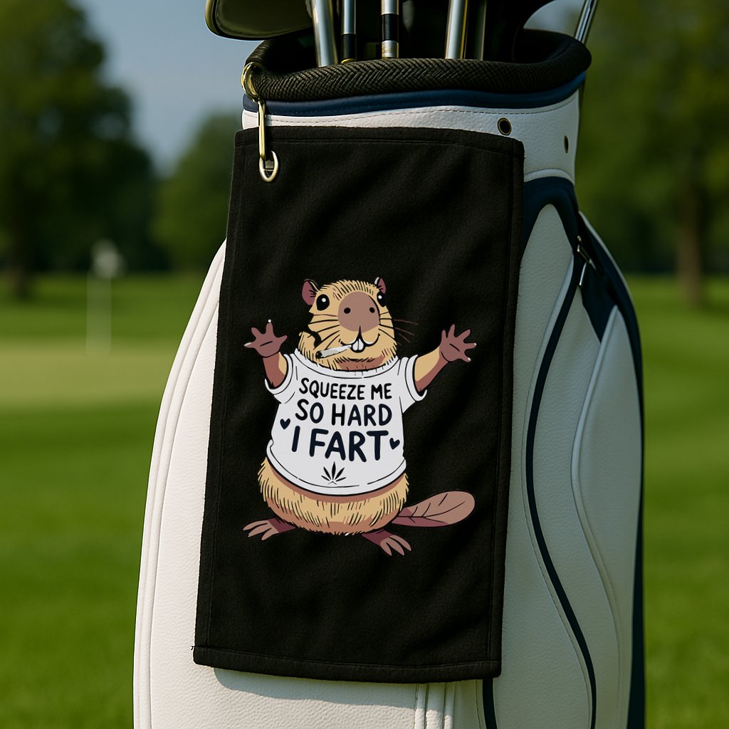 Funny Joke Squeeze Me So Hard I Fart Golf Towel