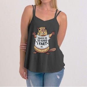 Funny Joke Squeeze Me So Hard I Fart Women's Strappy Tank