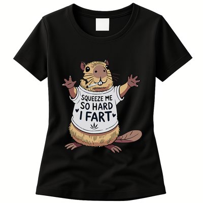 Funny Joke Squeeze Me So Hard I Fart Womens T-Shirt