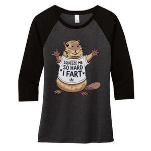 Funny Joke Squeeze Me So Hard I Fart Women's Tri-Blend 3/4-Sleeve Raglan Shirt