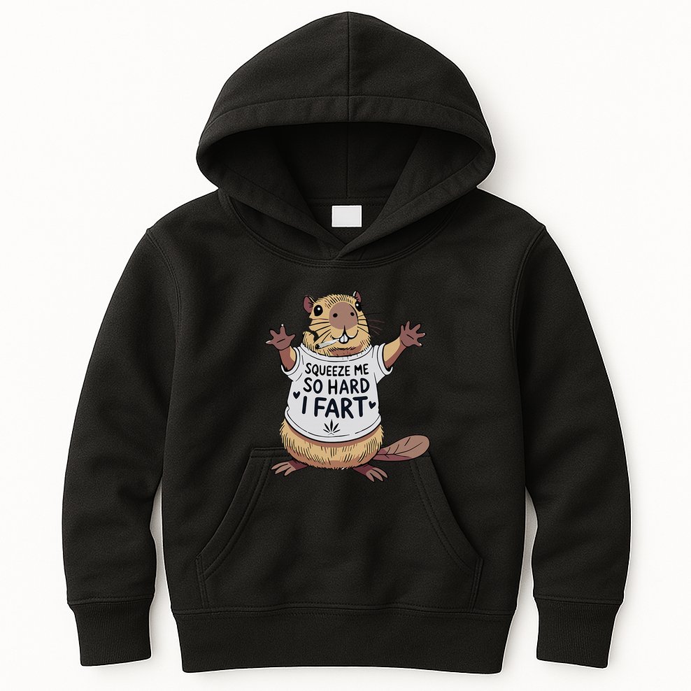 Funny Joke Squeeze Me So Hard I Fart Kids Hoodie