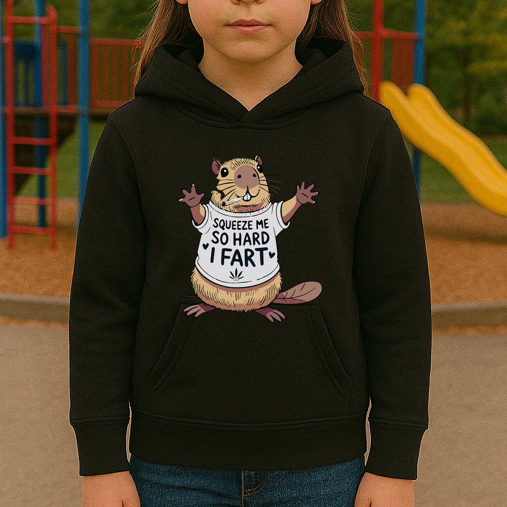 Funny Joke Squeeze Me So Hard I Fart Kids Hoodie
