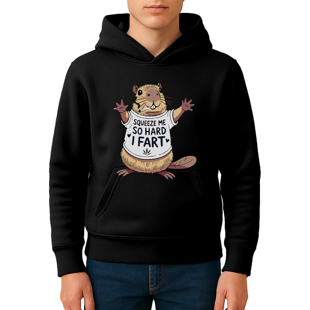 Funny Joke Squeeze Me So Hard I Fart Kids Hoodie