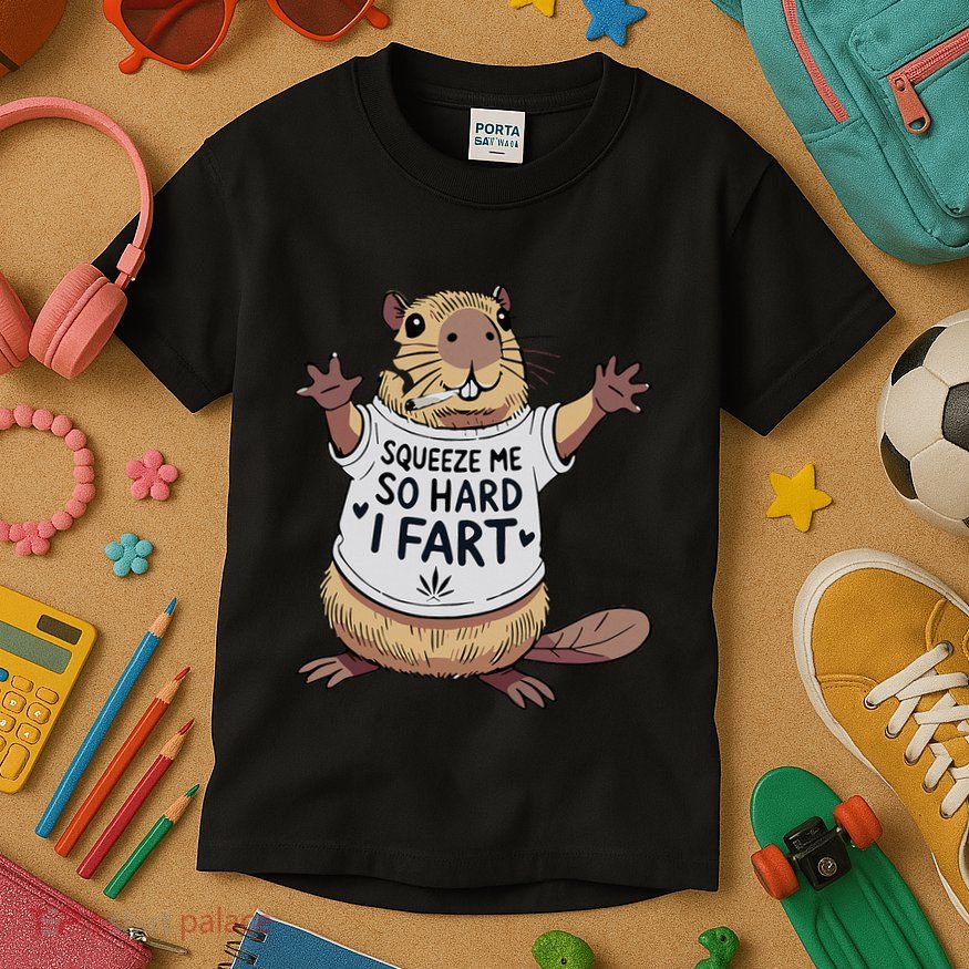 Funny Joke Squeeze Me So Hard I Fart Kids T-Shirt