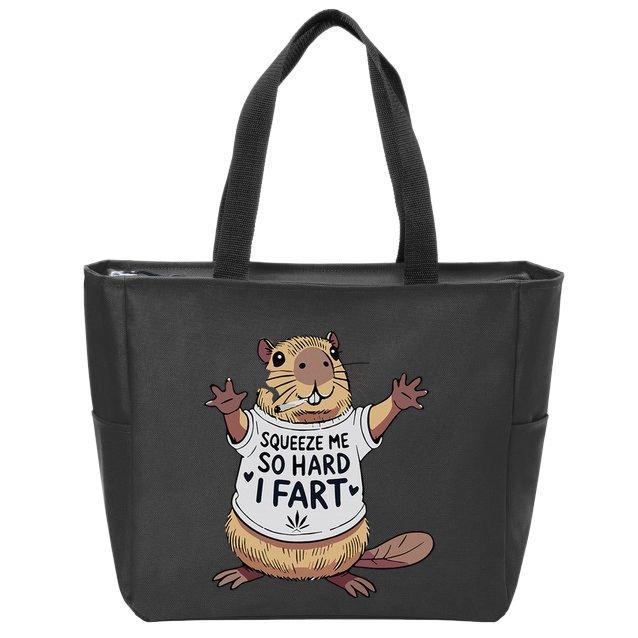 Funny Joke Squeeze Me So Hard I Fart Zip Tote Bag
