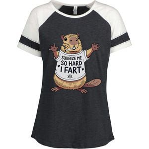 Funny Joke Squeeze Me So Hard I Fart Enza Ladies Jersey Colorblock Tee