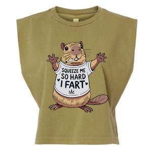 Funny Joke Squeeze Me So Hard I Fart Garment-Dyed Women's Muscle Tee