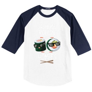 Funny Japanese Sushi Lover Gift Baseball Sleeve Shirt