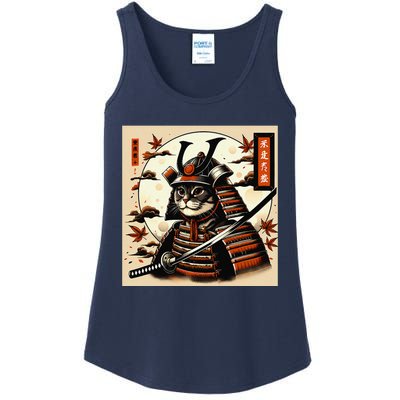 Funny Japanese Samurai Cat Ladies Essential Tank