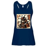 Funny Japanese Samurai Cat Ladies Essential Flowy Tank