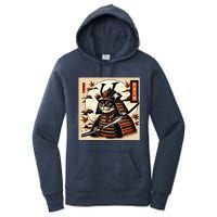 Funny Japanese Samurai Cat Women's Pullover Hoodie