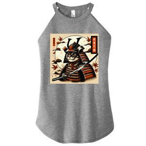 Funny Japanese Samurai Cat Women's Perfect Tri Rocker Tank