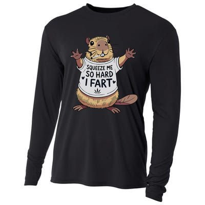 Funny Joke Squeeze Me So Hard I Fart Cooling Performance Long Sleeve Crew