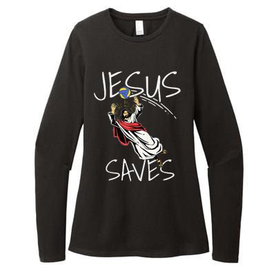 Funny Jesus Saves Volleyball Gift Volleyball Team Womens CVC Long Sleeve Shirt