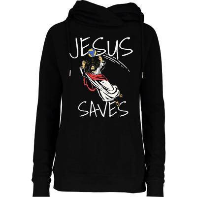 Funny Jesus Saves Volleyball Gift Volleyball Team Womens Funnel Neck Pullover Hood