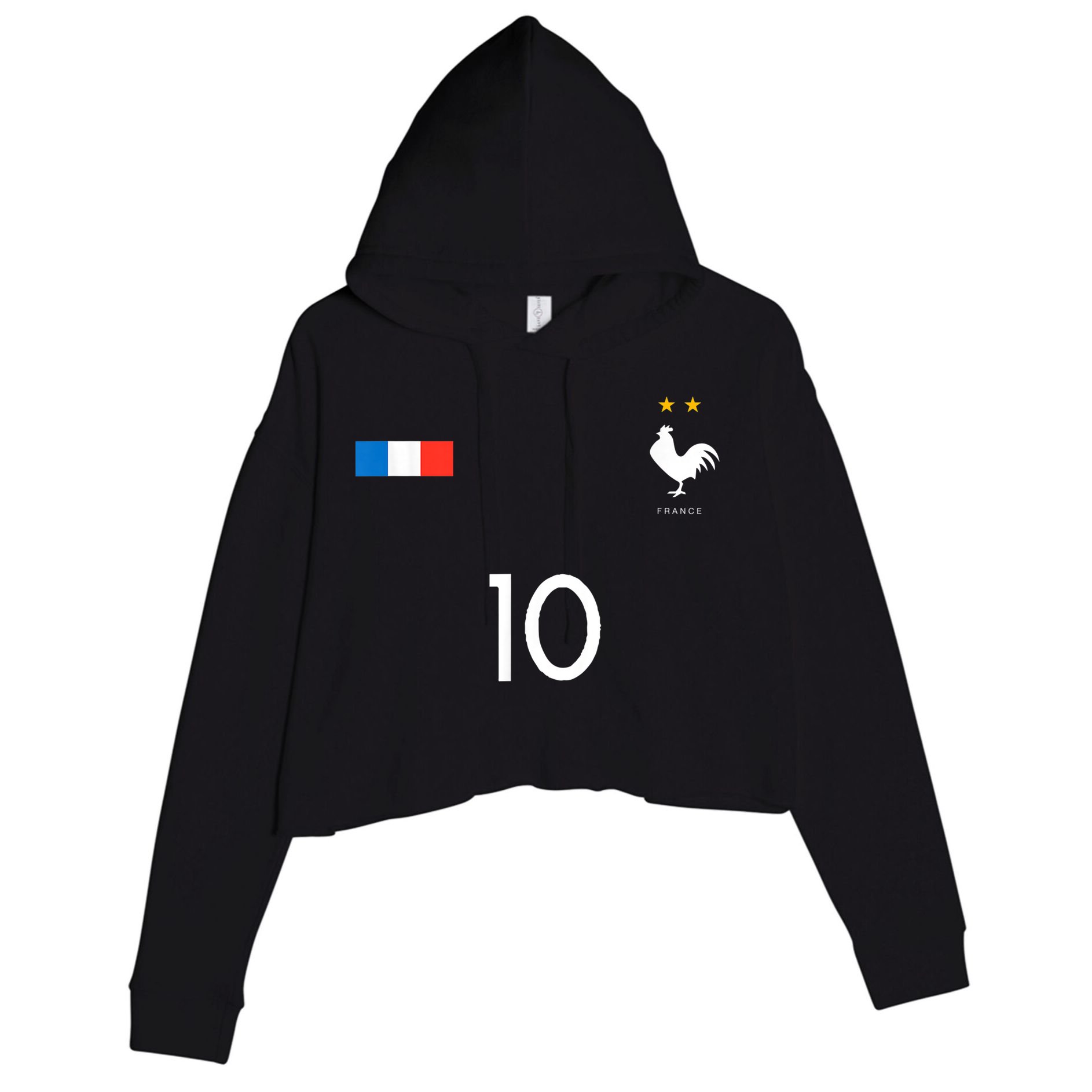 FRANCE JERSEY Soccer Crop Fleece Hoodie