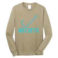 Fun Just Set It Fishing Hook For Outdoor Fans BLU Long Sleeve Shirt