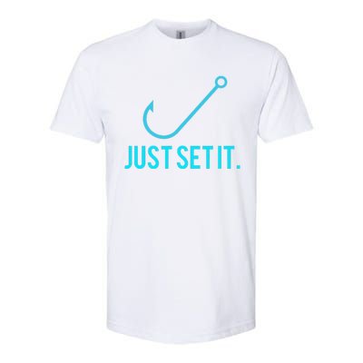 Fun Just Set It Fishing Hook For Outdoor Fans BLU Softstyle CVC T-Shirt