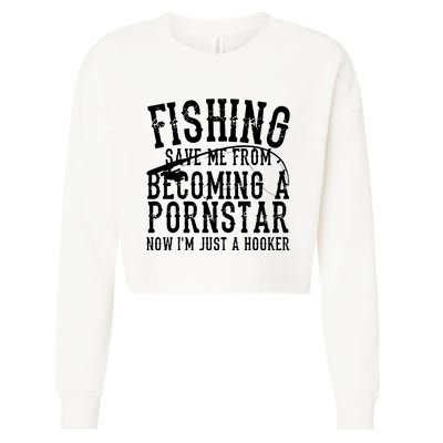 Fisherman Jesus Said Go Fishing Catching Fish Gift Cropped Pullover Crew