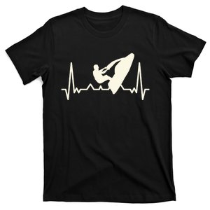 Funny Jet Ski Water Skier Heartbeat Heart Water Sports Gift T-Shirt