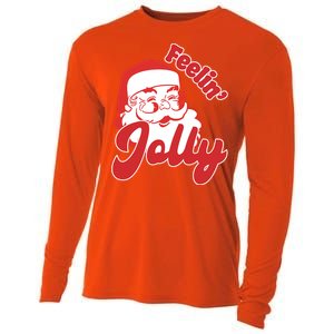 Feelin Jolly Santa Claus Christmas Holiday Cooling Performance Long Sleeve Crew