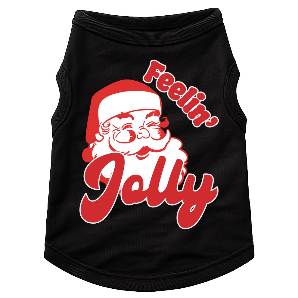 Feelin Jolly Santa Claus Christmas Holiday Doggie Tank