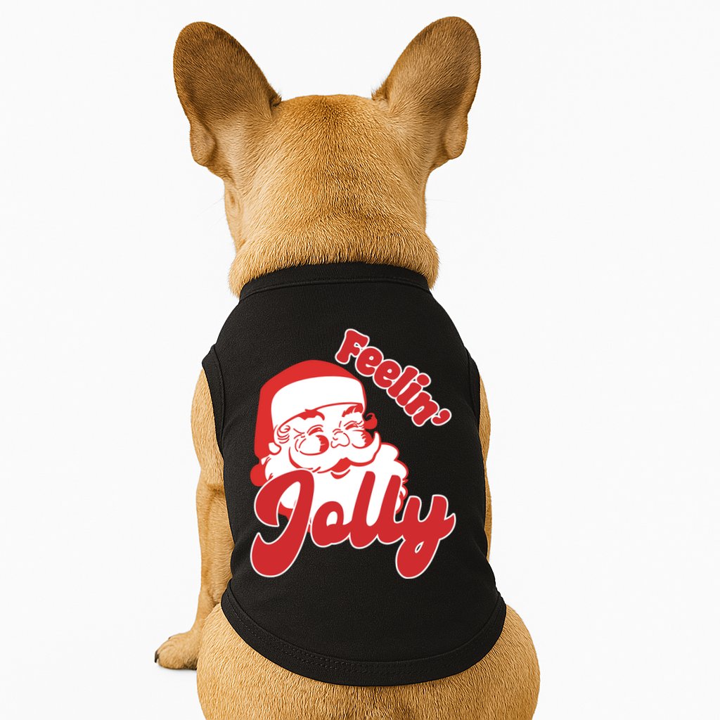 Feelin Jolly Santa Claus Christmas Holiday Doggie Tank