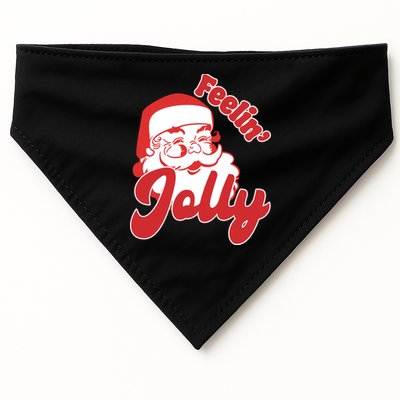Feelin Jolly Santa Claus Christmas Holiday USA-Made Doggie Bandana