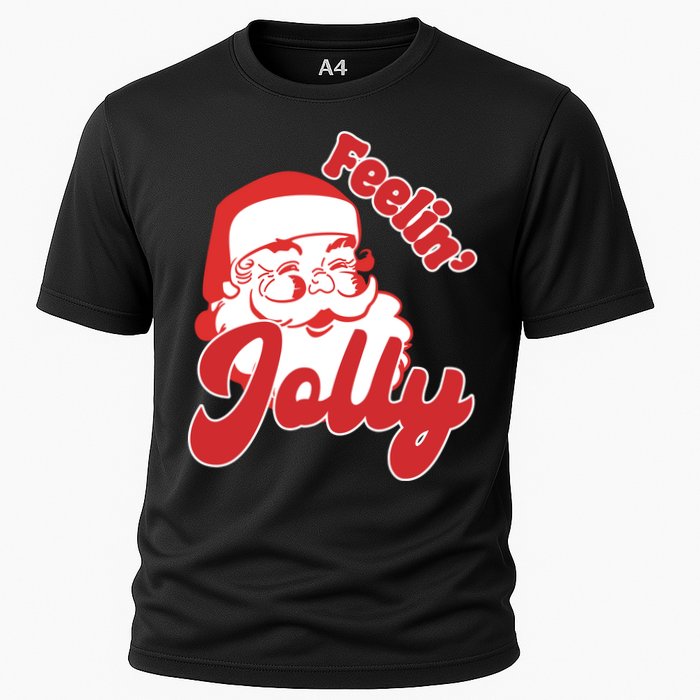 Feelin Jolly Santa Claus Christmas Holiday Cooling Performance Crew T-Shirt
