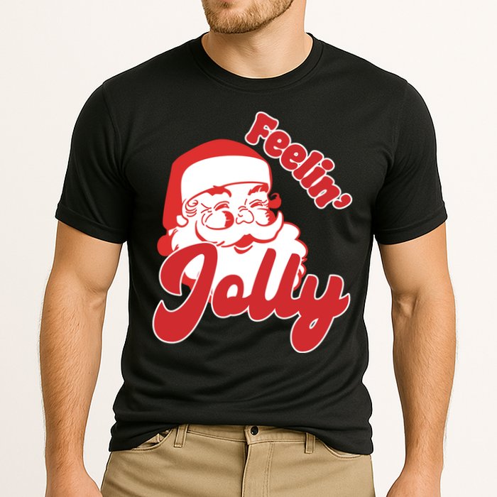 Feelin Jolly Santa Claus Christmas Holiday Cooling Performance Crew T-Shirt