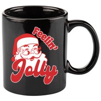 Feelin Jolly Santa Claus Christmas Holiday 11oz C Handle Ceramic Mug