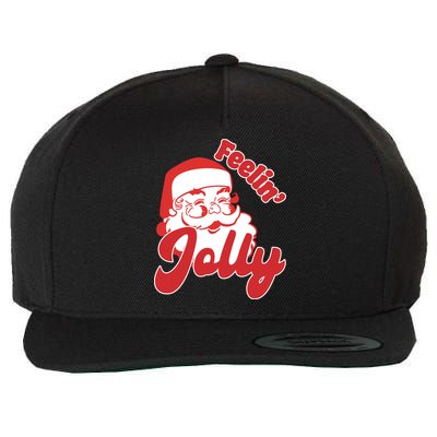 Feelin Jolly Santa Claus Christmas Holiday Wool Snapback Cap