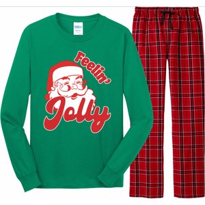 Feelin Jolly Santa Claus Christmas Holiday Long Sleeve Pajama Set